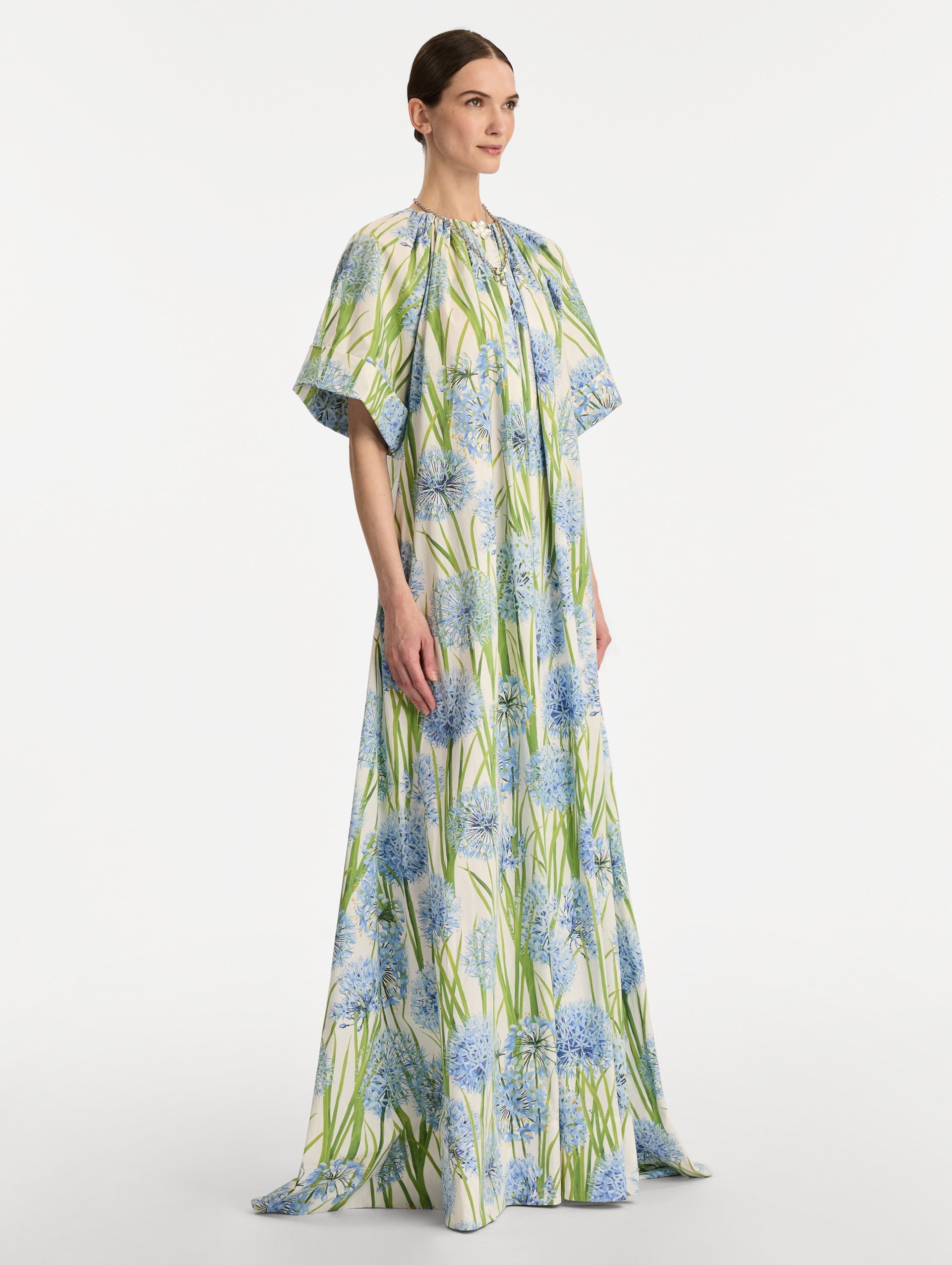 Oscar de la Renta Allium Cotton Poplin Caftan