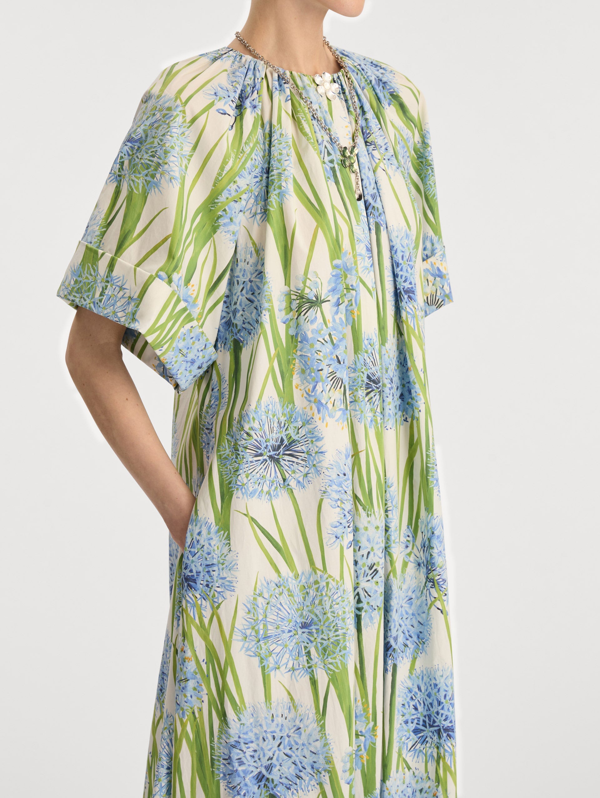 Oscar de la Renta Allium Cotton Poplin Caftan