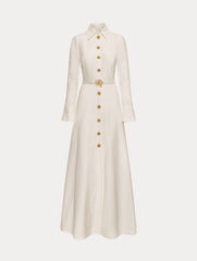 Oscar de la Renta Oscar Chain-Link Cotton Poplin Caftan