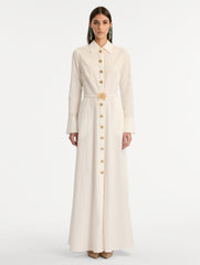 Oscar de la Renta Oscar Chain-Link Cotton Poplin Caftan