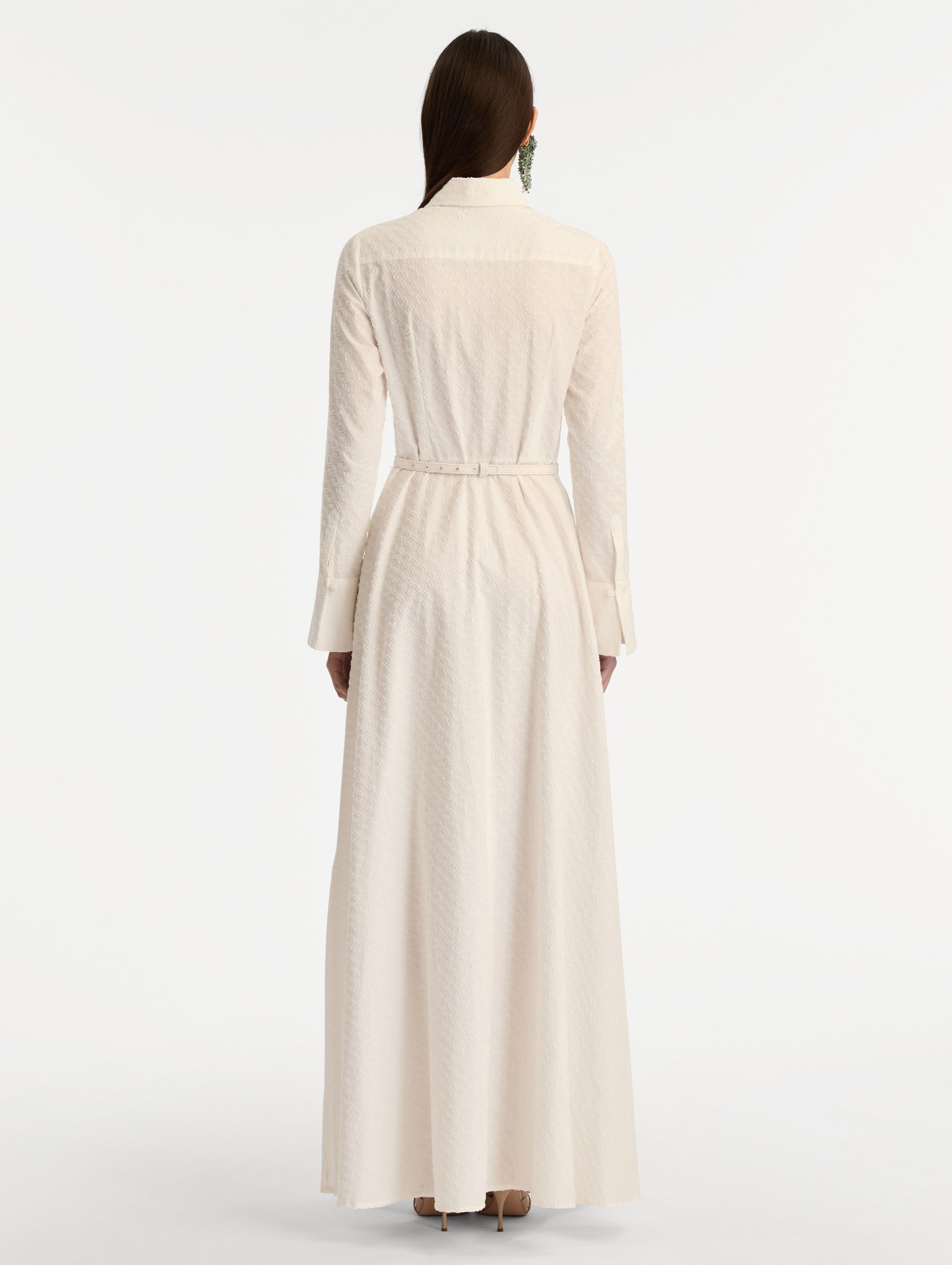 Oscar de la Renta Oscar Chain-Link Cotton Poplin Caftan