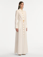 Oscar de la Renta Oscar Chain-Link Cotton Poplin Caftan