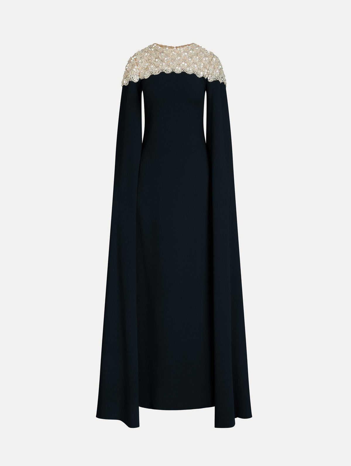 Oscar de la Renta Mother of Pearl Embroidered Caftan