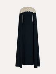 Oscar de la Renta Mother of Pearl Embroidered Caftan