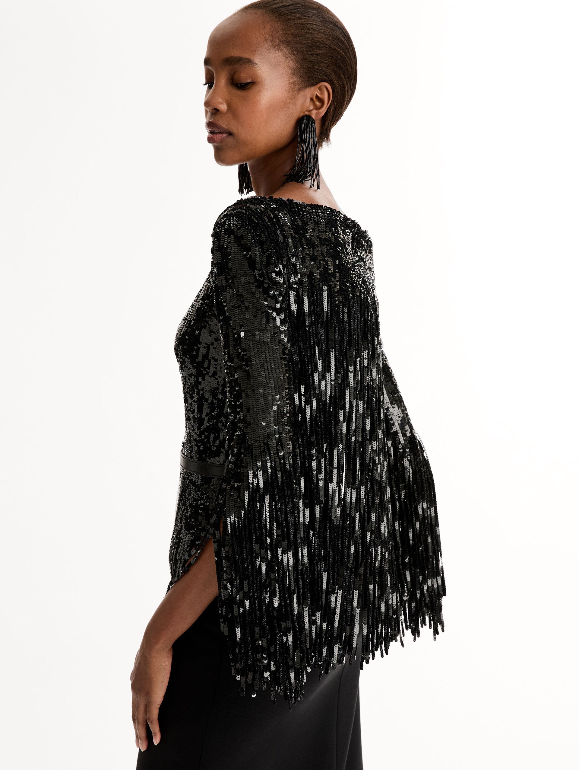 Oscar de la Renta Sequin Fringe Gown