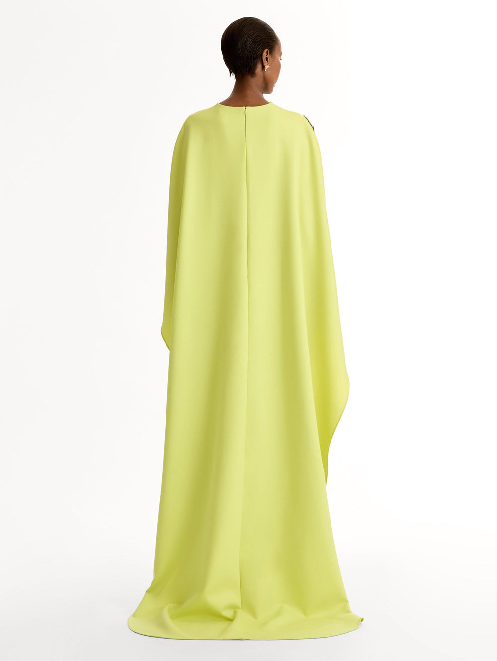 Oscar de la Renta Porcelain Flower Embroidered Caftan