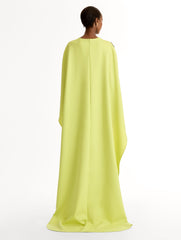 Oscar de la Renta Porcelain Flower Embroidered Caftan