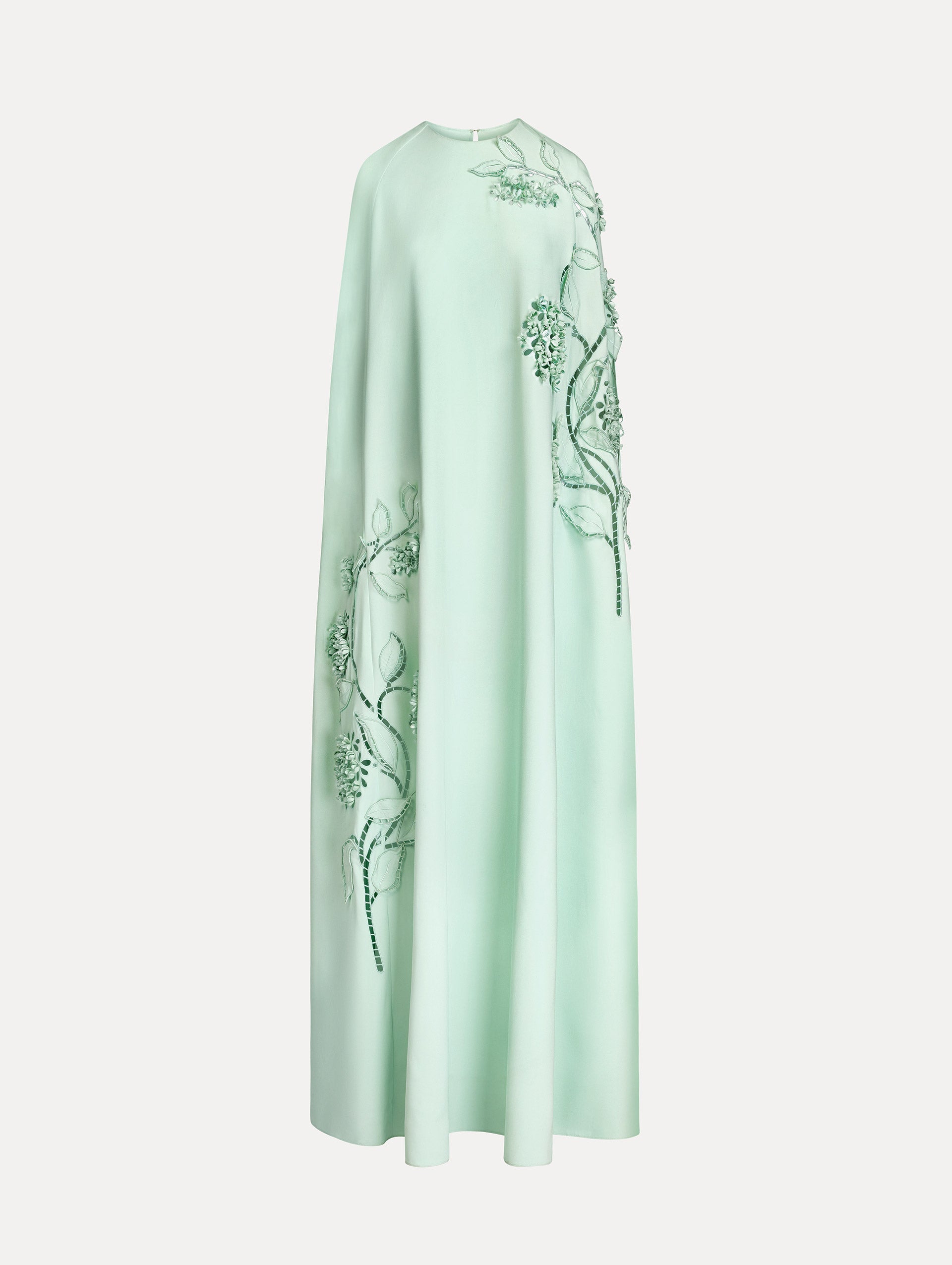 Oscar de la Renta Porcelain Flower Cutout Caftan