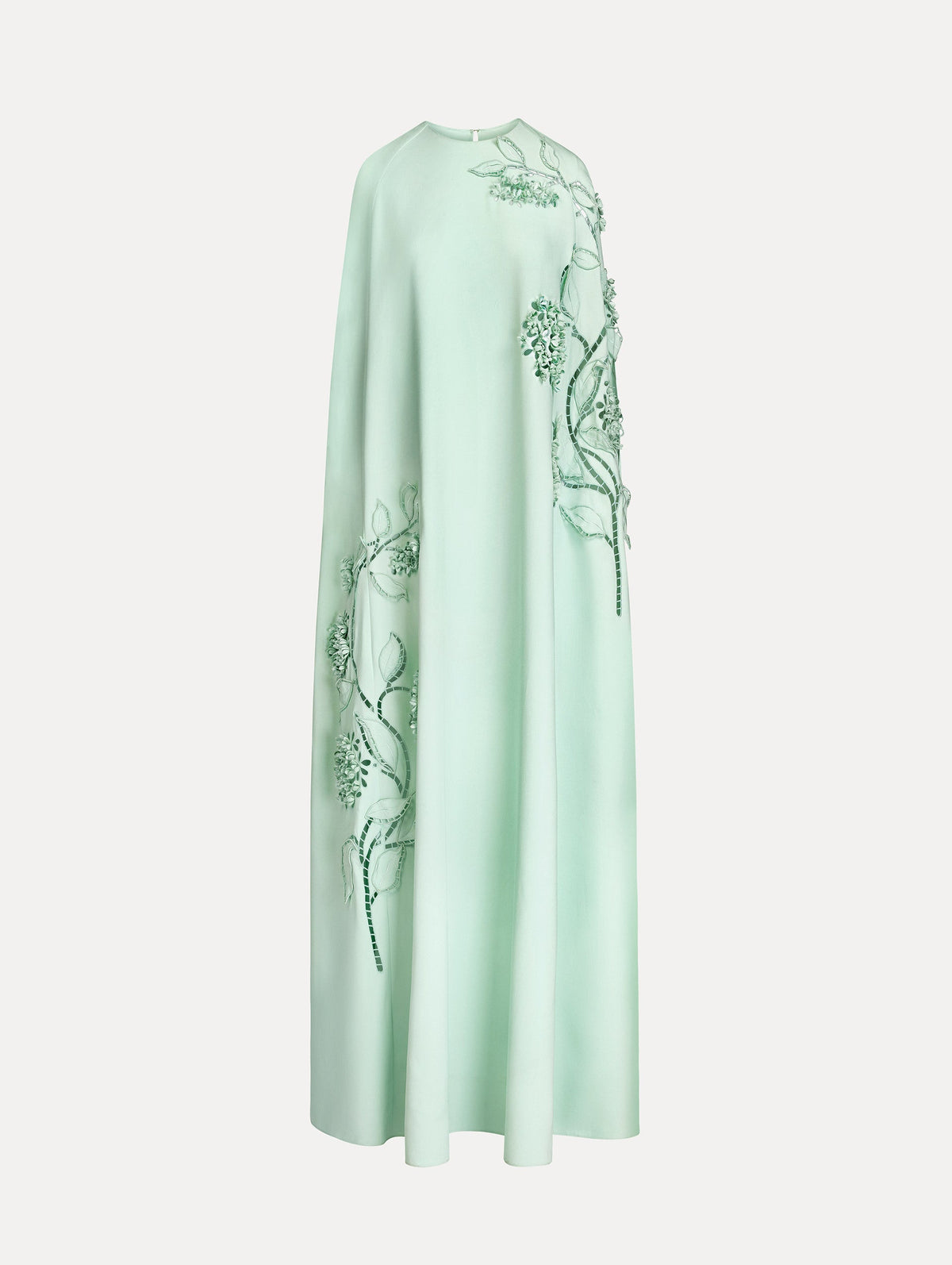 Oscar de la Renta Porcelain Flower Cutout Caftan