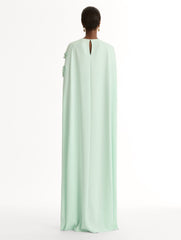 Oscar de la Renta Porcelain Flower Cutout Caftan