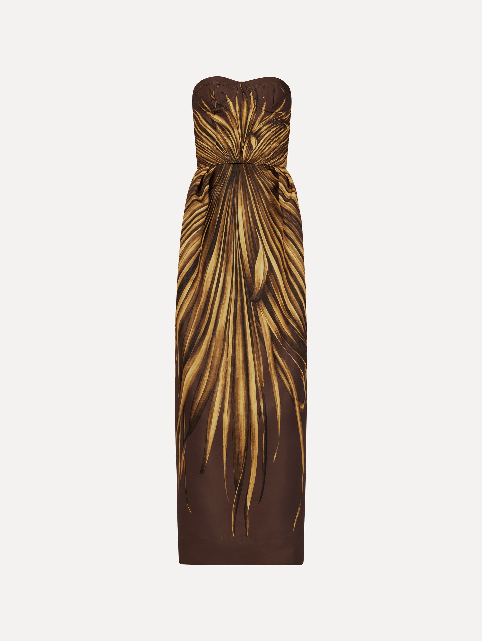 Oscar de la Renta Palm Leaves Faille Gown