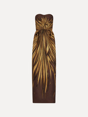 Oscar de la Renta Palm Leaves Faille Gown