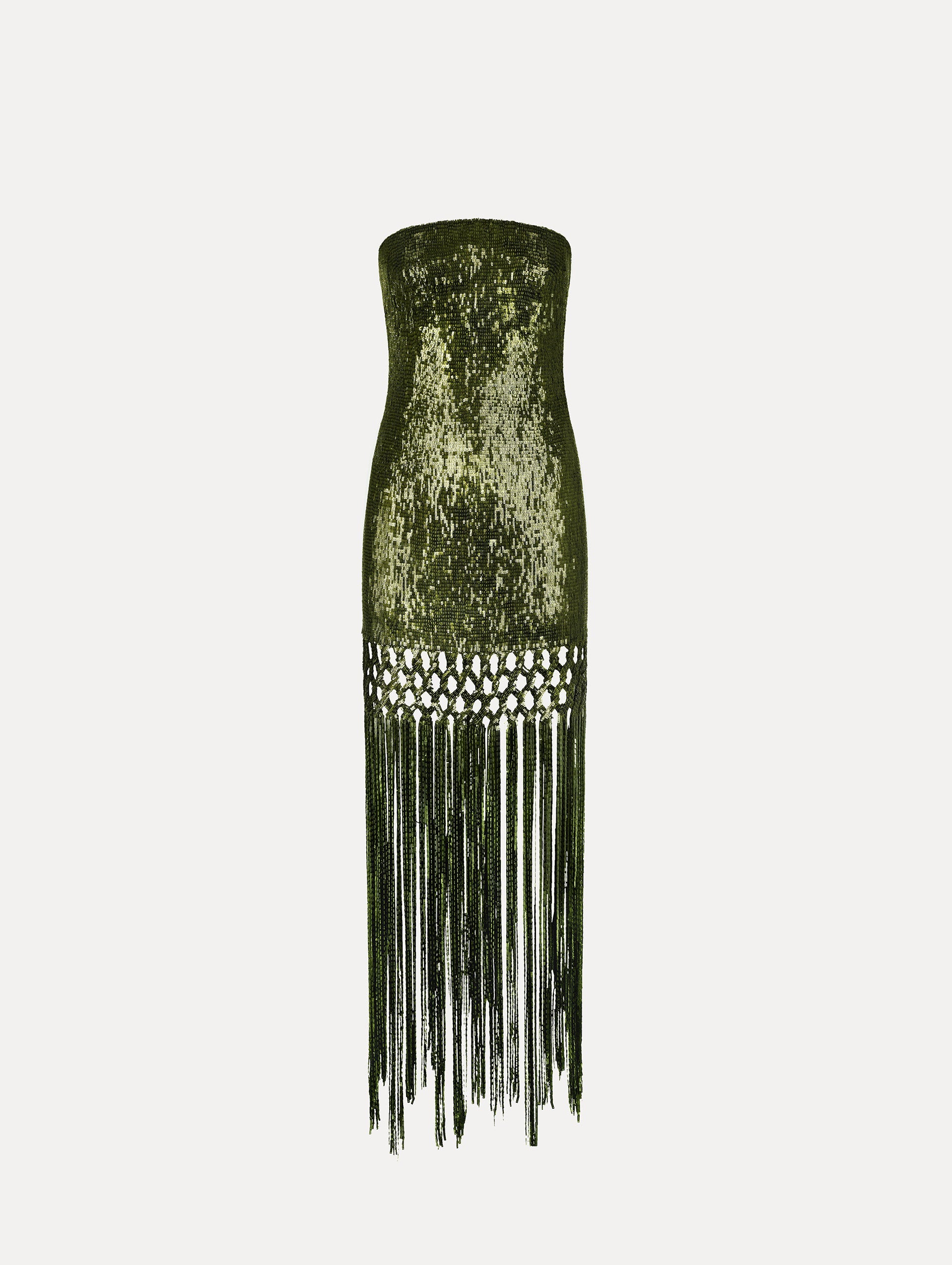 Oscar de la Renta Sequin Fringe Gown