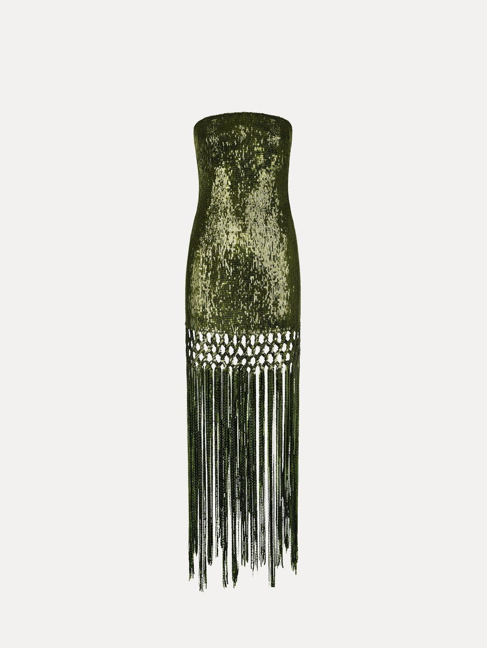 Oscar de la Renta Sequin Fringe Gown