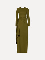Oscar de la Renta Drape-Detail Jersey Gown