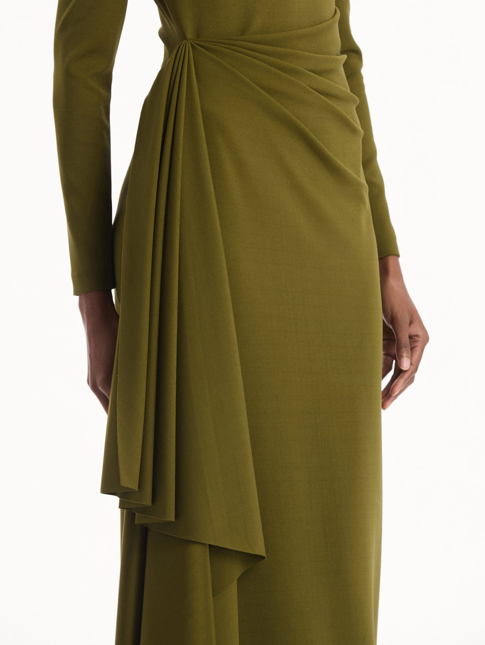 Oscar de la Renta Drape-Detail Jersey Gown