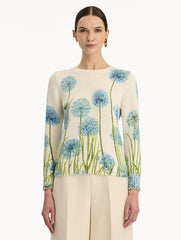 Oscar de la Renta Allium Printed Pullover