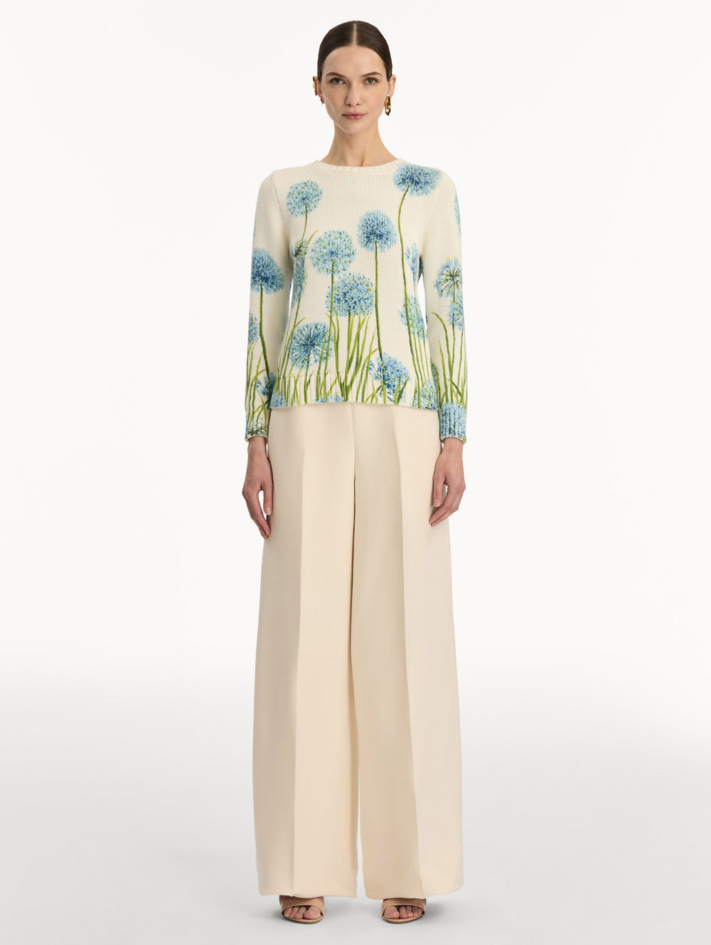 Oscar de la Renta Allium Printed Pullover