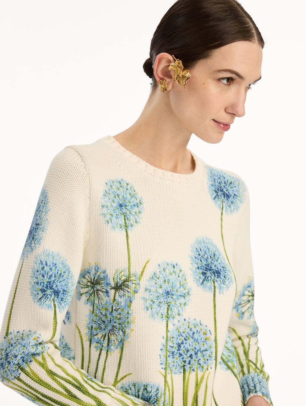 Oscar de la Renta Allium Printed Pullover