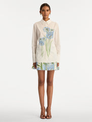 Oscar de la Renta Allium Cotton Poplin Blouse