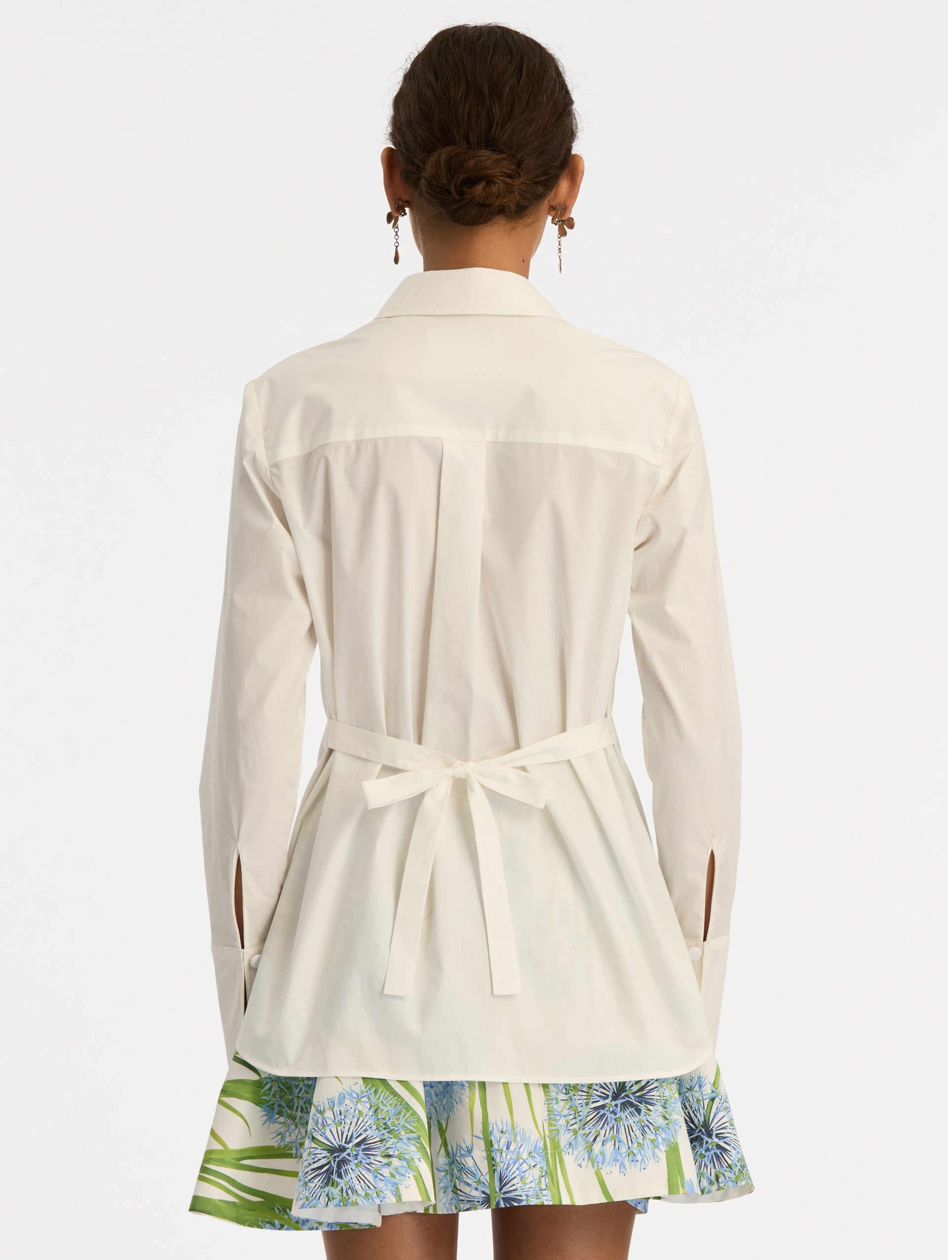 Oscar de la Renta Allium Cotton Poplin Blouse