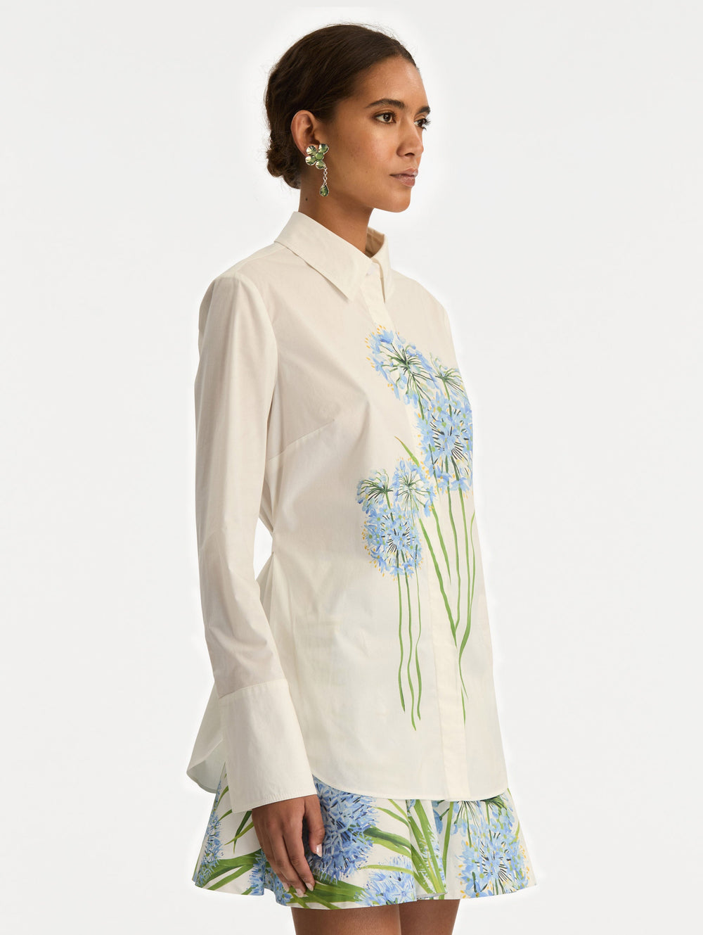Oscar de la Renta Allium Cotton Poplin Blouse