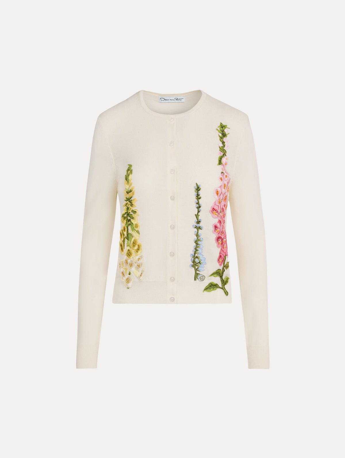 Oscar de la Renta Foxglove Threadwork Cardigan
