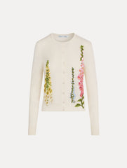 Oscar de la Renta Foxglove Threadwork Cardigan