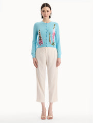 Oscar de la Renta Foxglove Threadwork Cardigan