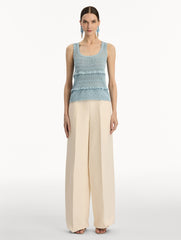 Oscar de la Renta Scallop Trim Tank