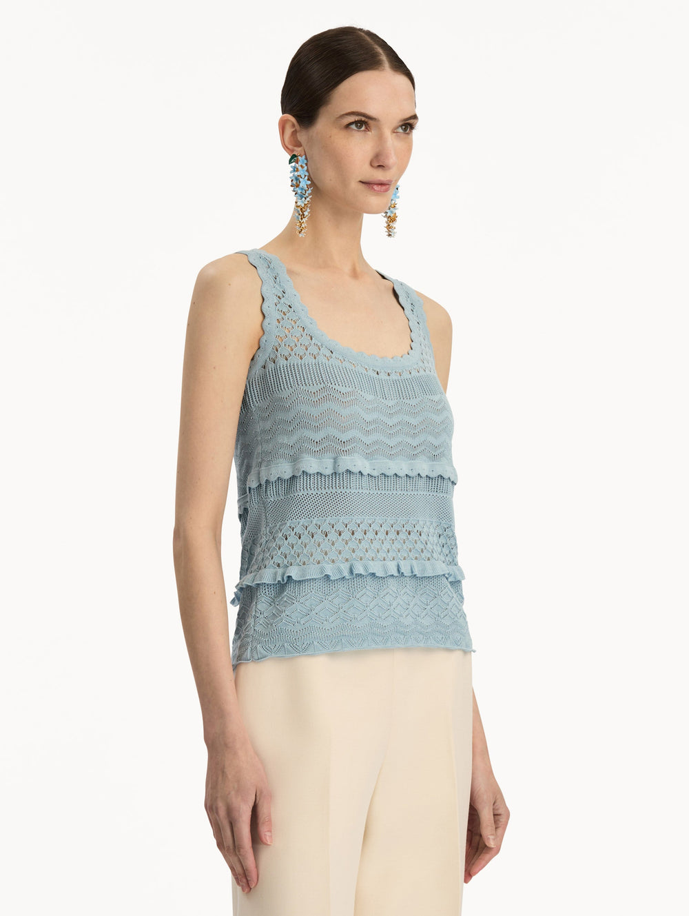 Oscar de la Renta Scallop Trim Tank