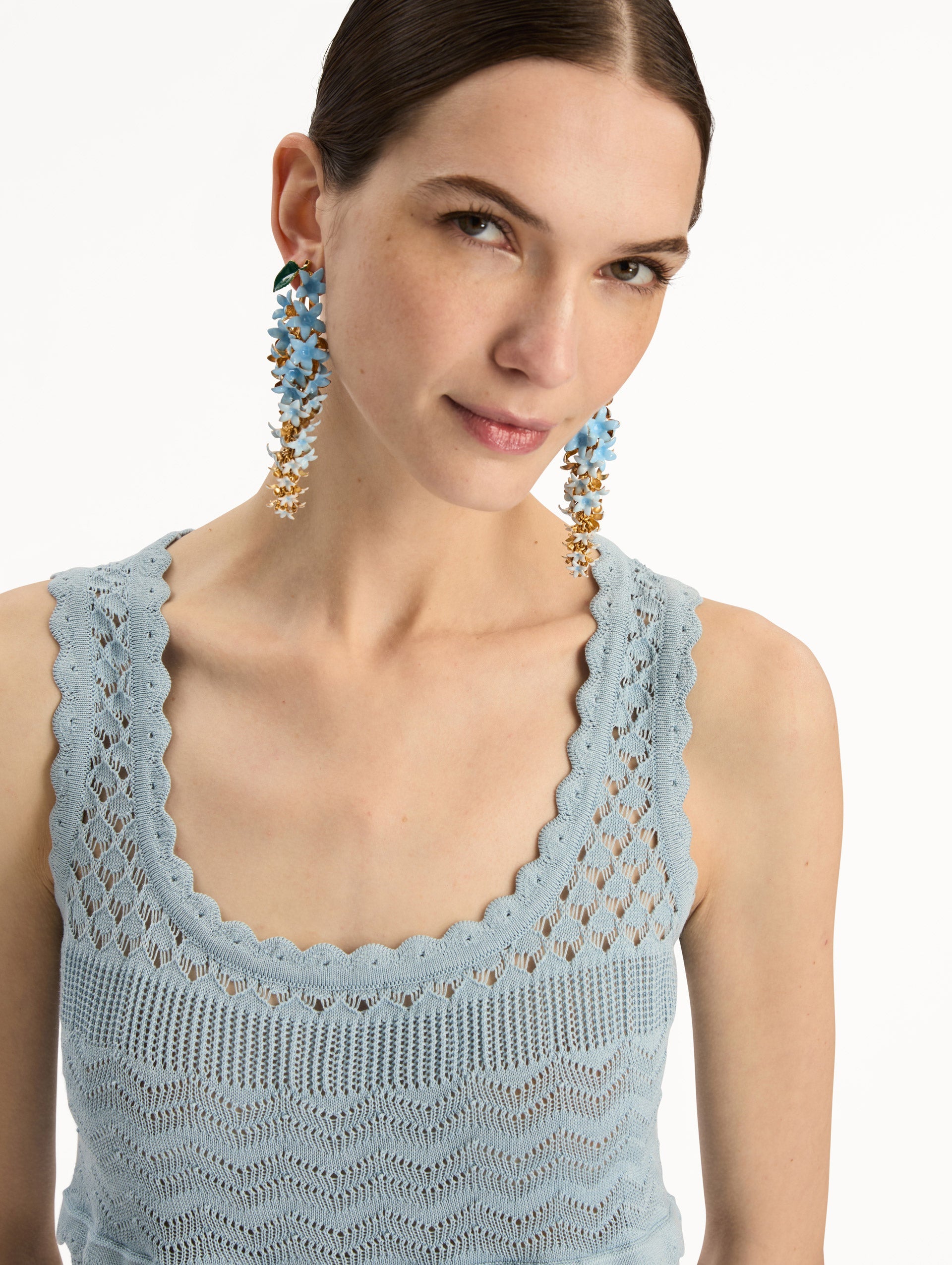 Oscar de la Renta Scallop Trim Tank
