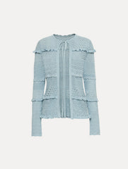 Oscar de la Renta Scallop Trim Cardigan