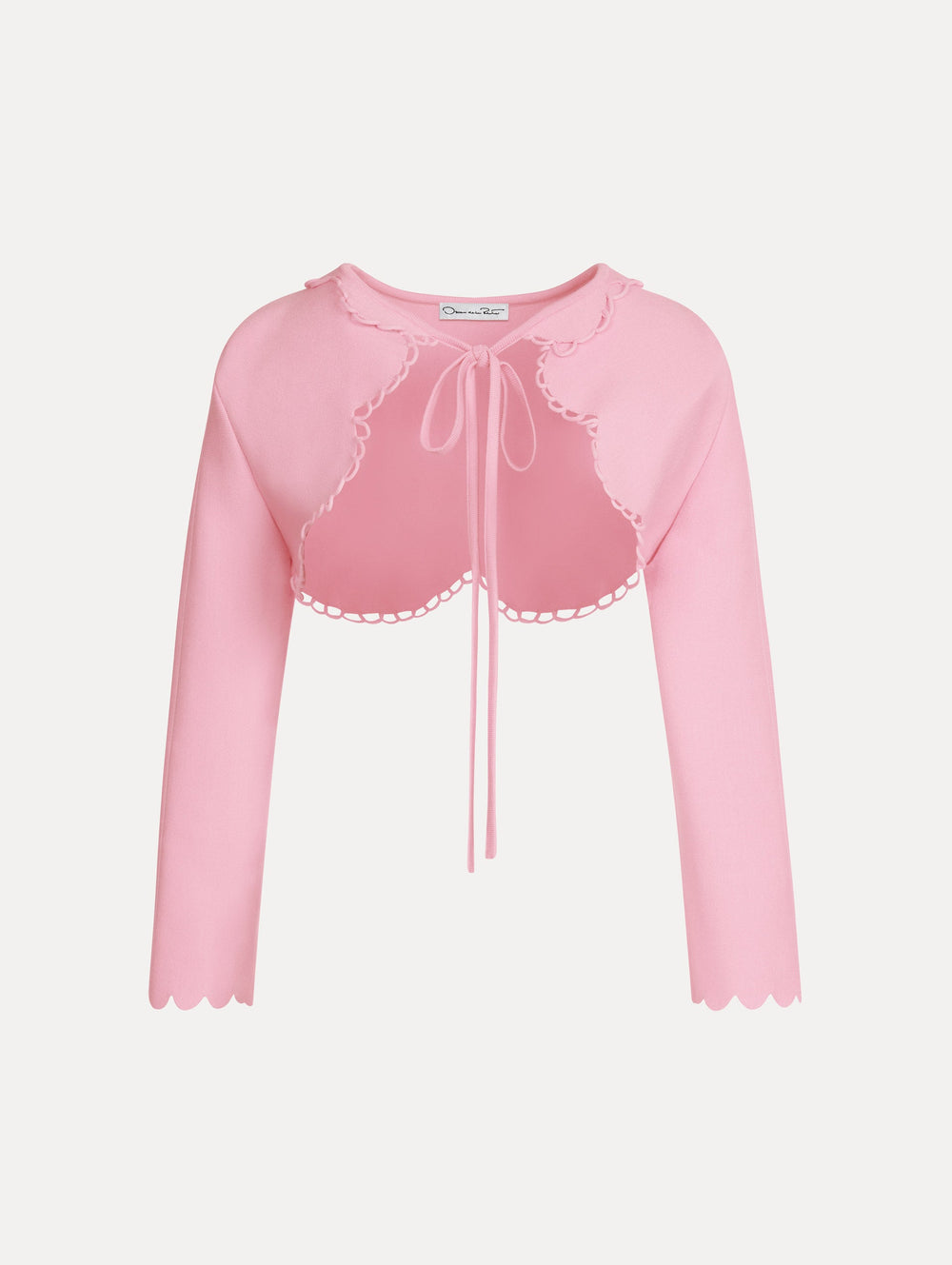Oscar de la Renta Scallop Trim Knit Bolero