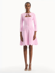 Oscar de la Renta Scallop Trim Knit Bolero