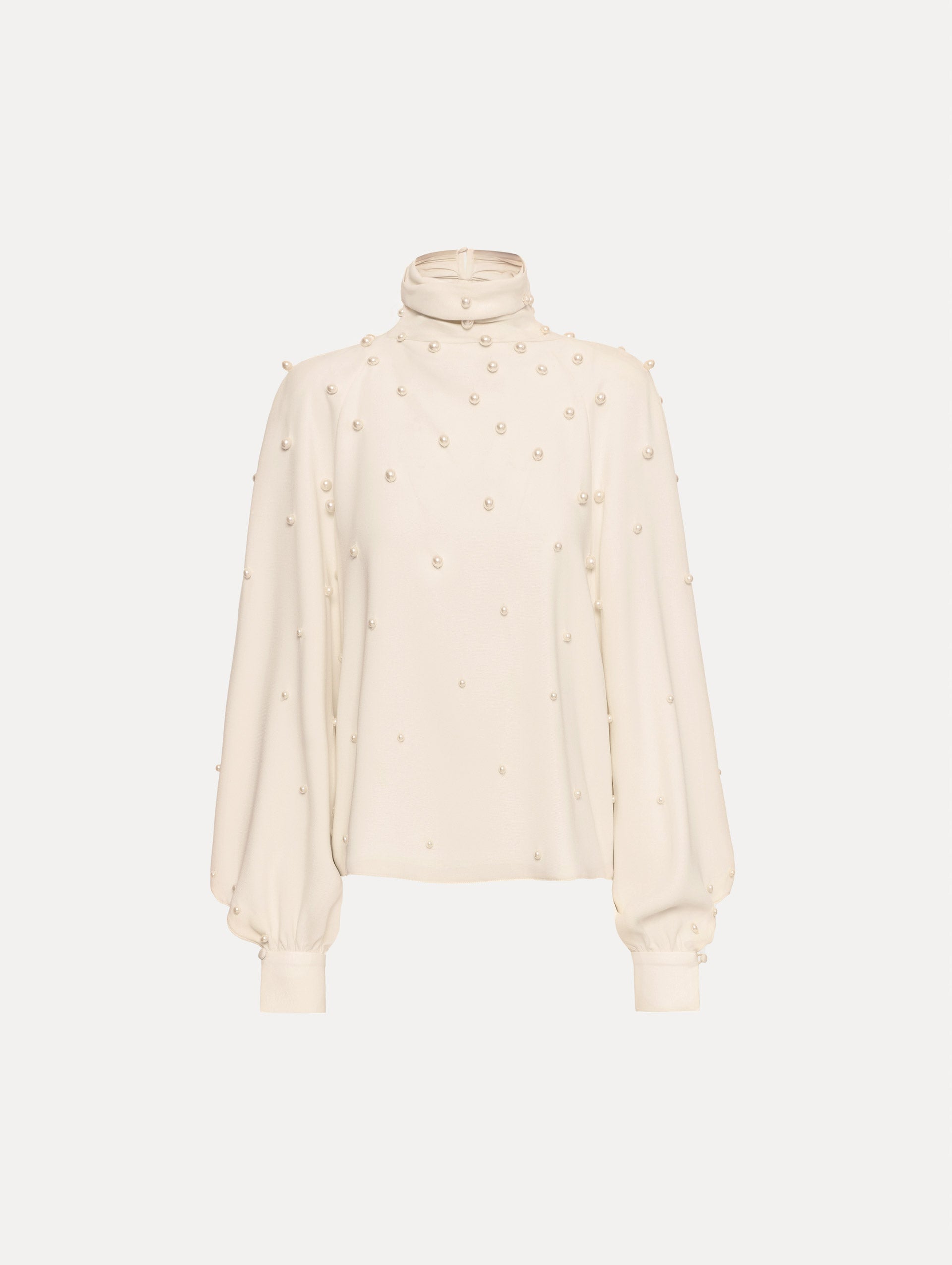 Oscar de la Renta Pearl Cluster Georgette Blouse