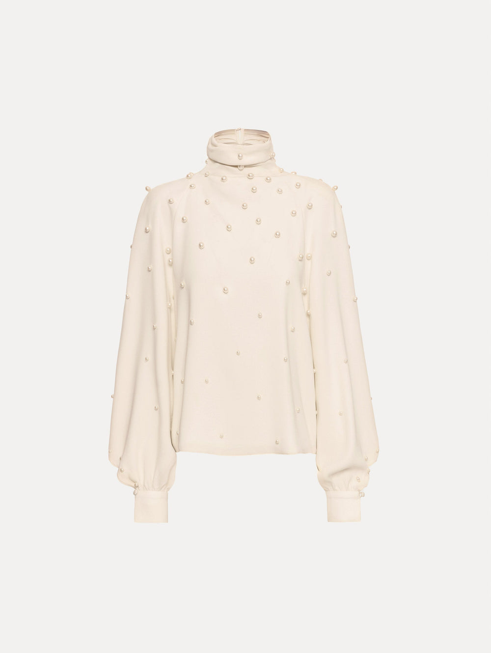Oscar de la Renta Pearl Cluster Georgette Blouse