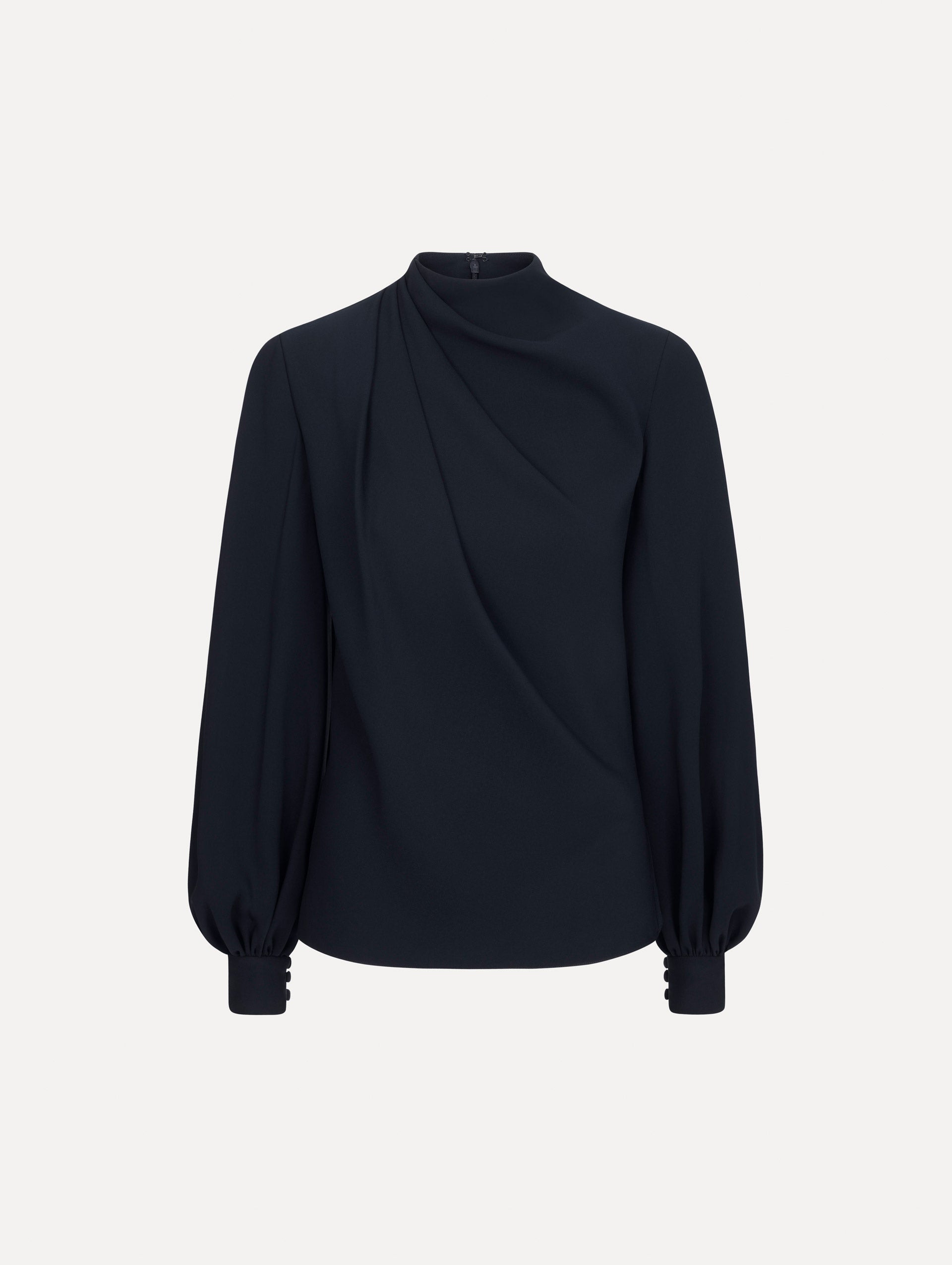 Oscar de la Renta Draped Georgette Blouse