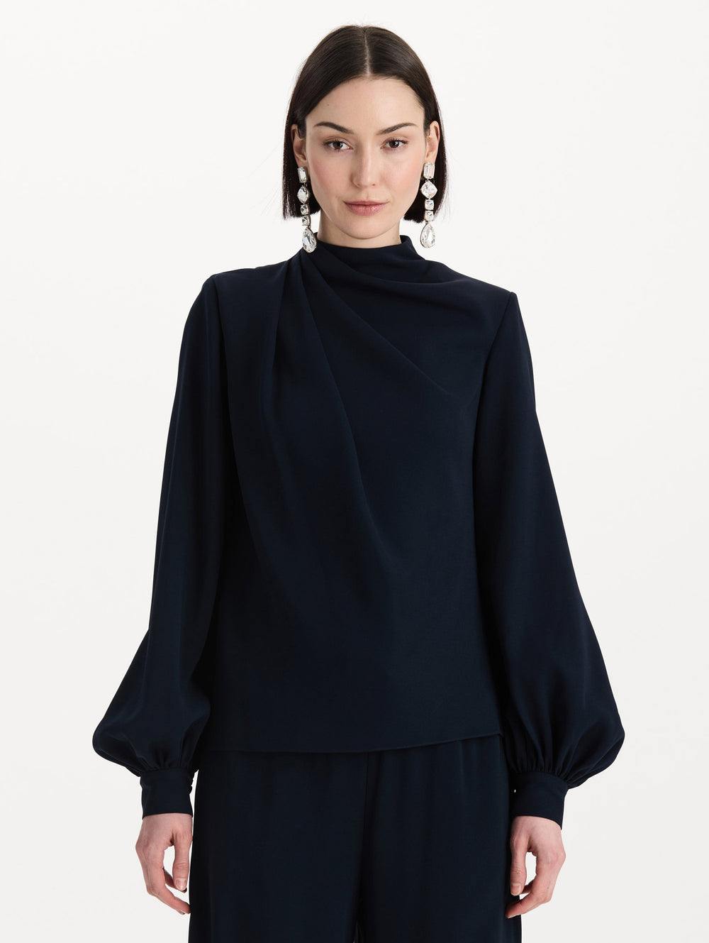 Oscar de la Renta Draped Georgette Blouse