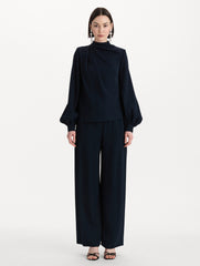 Oscar de la Renta Draped Georgette Blouse