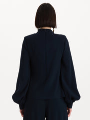 Oscar de la Renta Draped Georgette Blouse