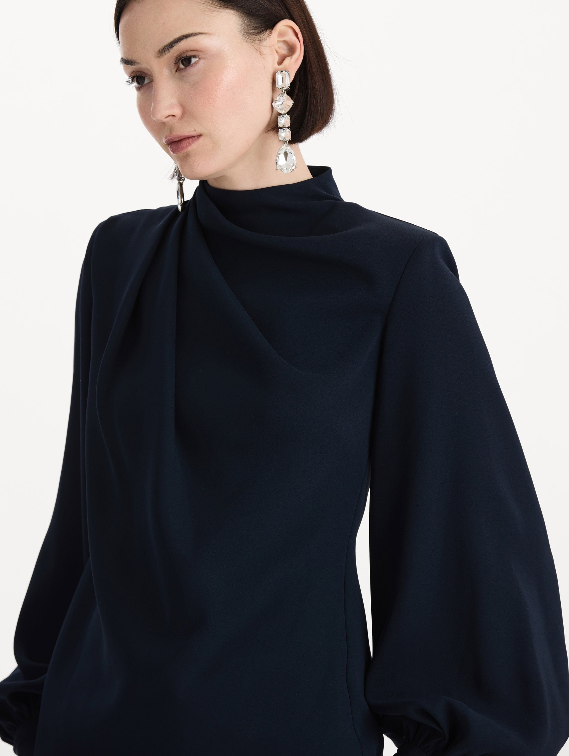 Oscar de la Renta Draped Georgette Blouse