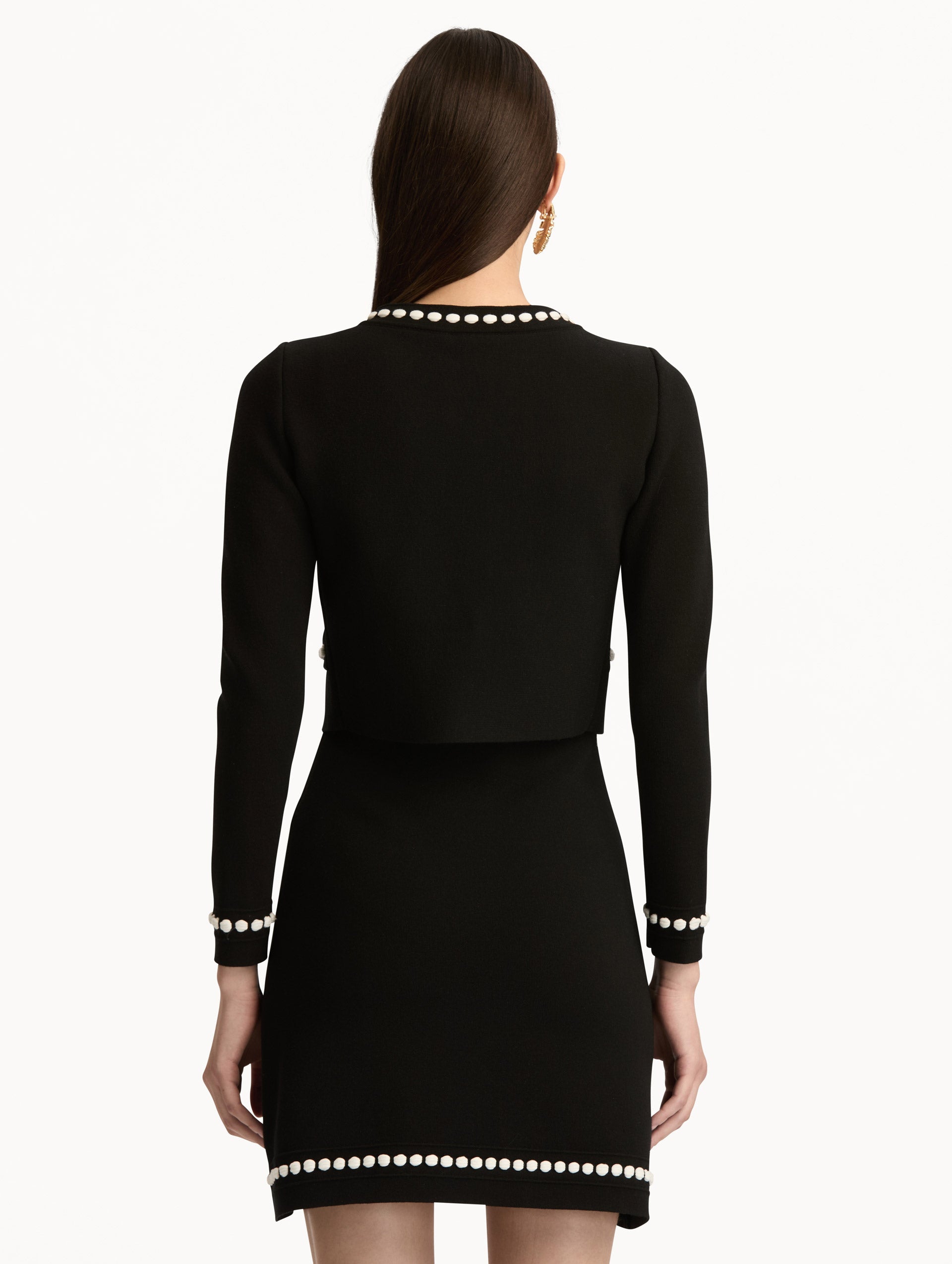 Oscar de la Renta Bubble Trim Cardigan