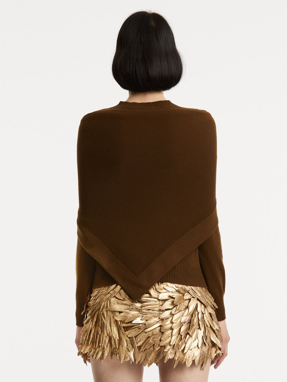 Oscar de la Renta O Flower Cashmere Pullover with Scarf