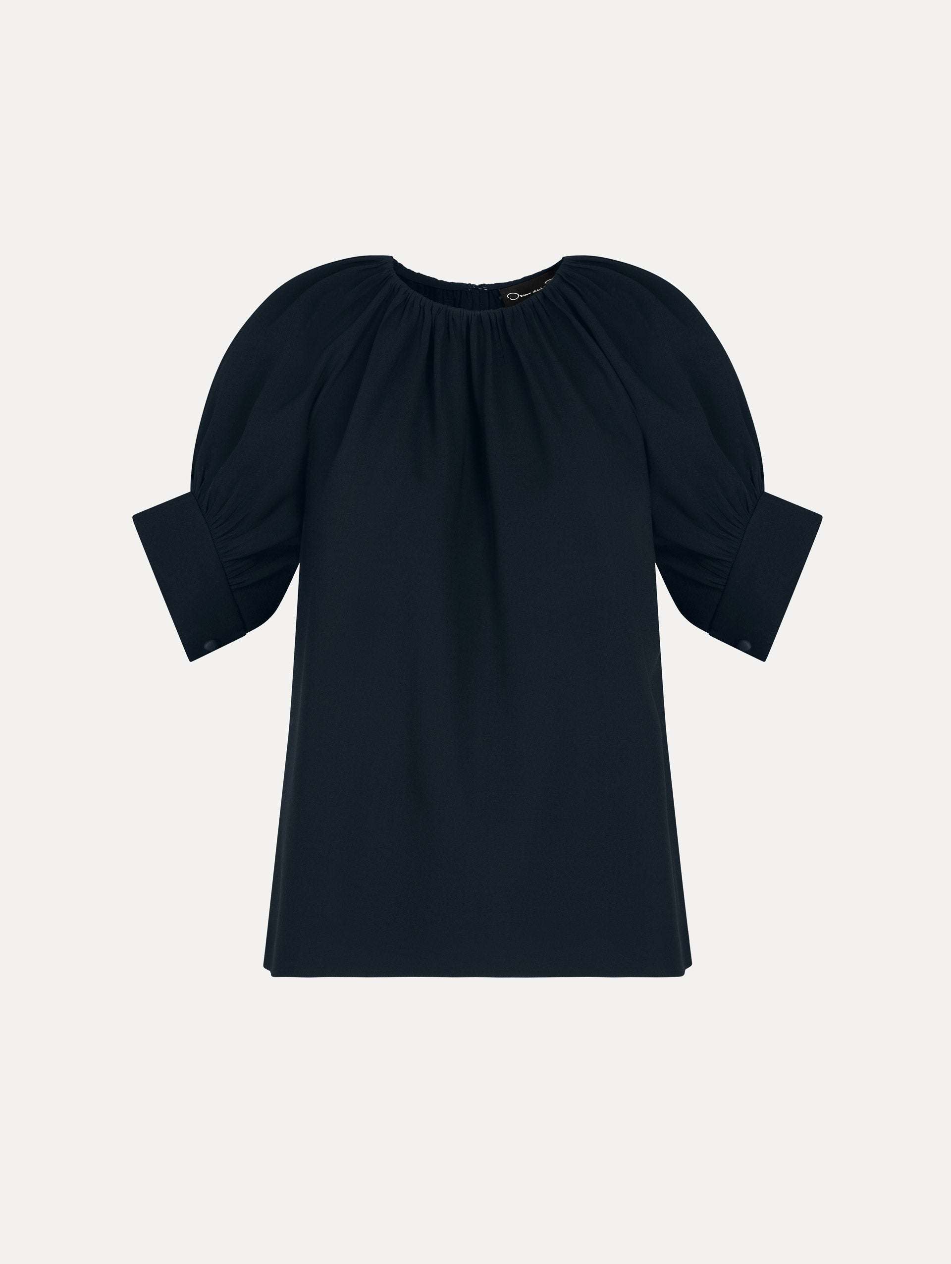 Oscar de la Renta Gathered Silk Georgette Blouse