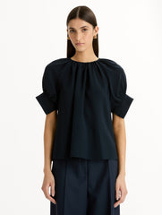 Oscar de la Renta Gathered Silk Georgette Blouse