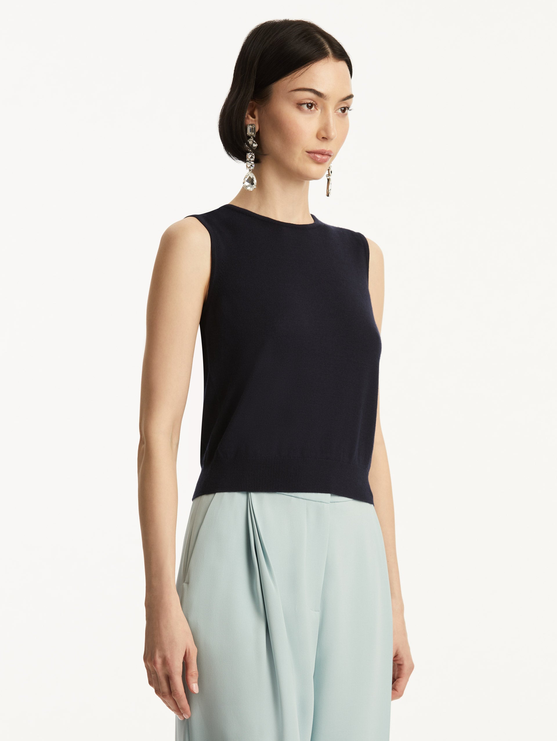 Oscar de la Renta Wool-Blend Tank