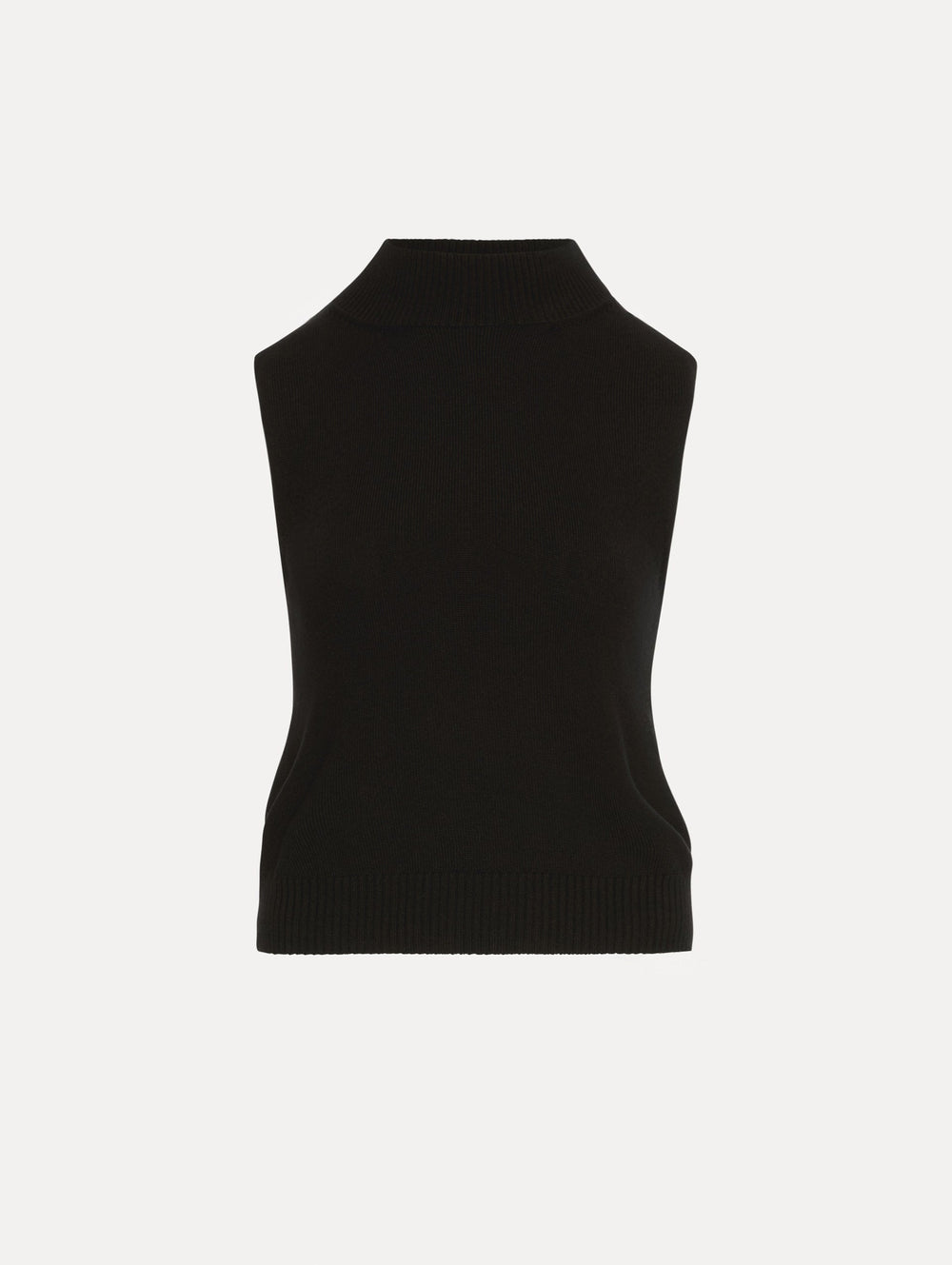 Oscar de la Renta Sleeveless Mock Neck Ribbed Pullover