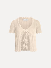 Oscar de la Renta Pointelle Weave Cardigan