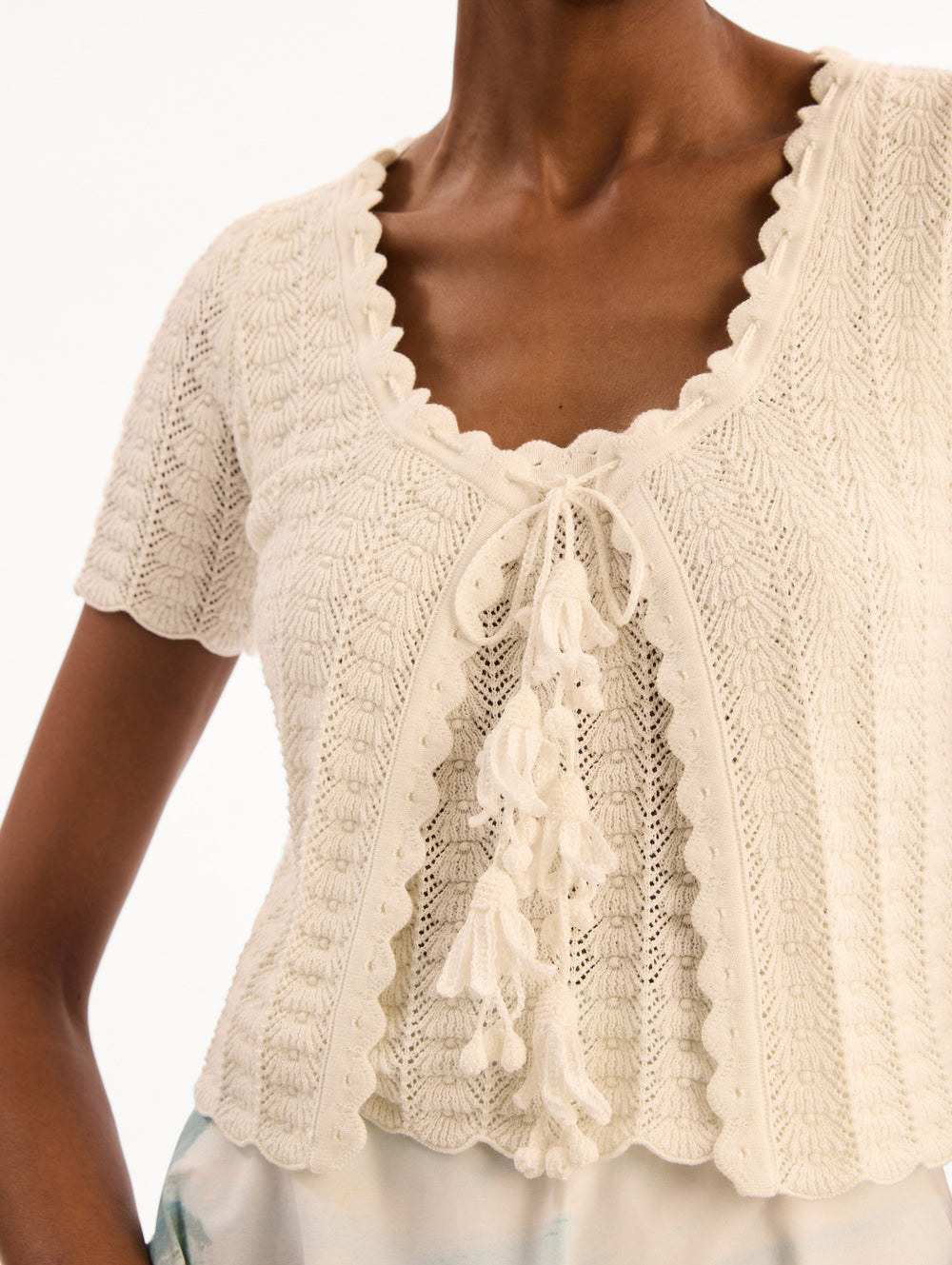 Oscar de la Renta Pointelle Weave Cardigan